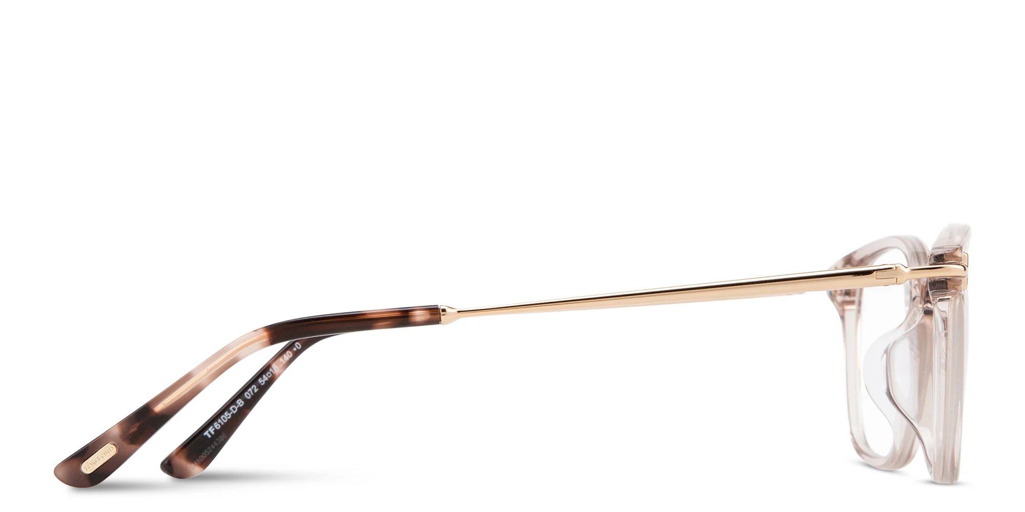 Shop TOM FORD T Logo Unisex Square Eyeglasses in Transparent Light Pink online.
