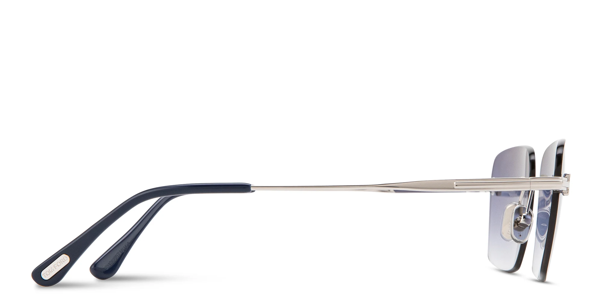 Shop TOM FORD Jake Unisex Rimless Rectangle Sunglasses in Palladium online.