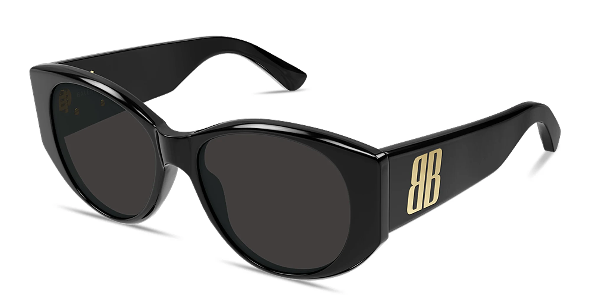 Shop BALENCIAGA Nano Round Sunglasses in Black online.