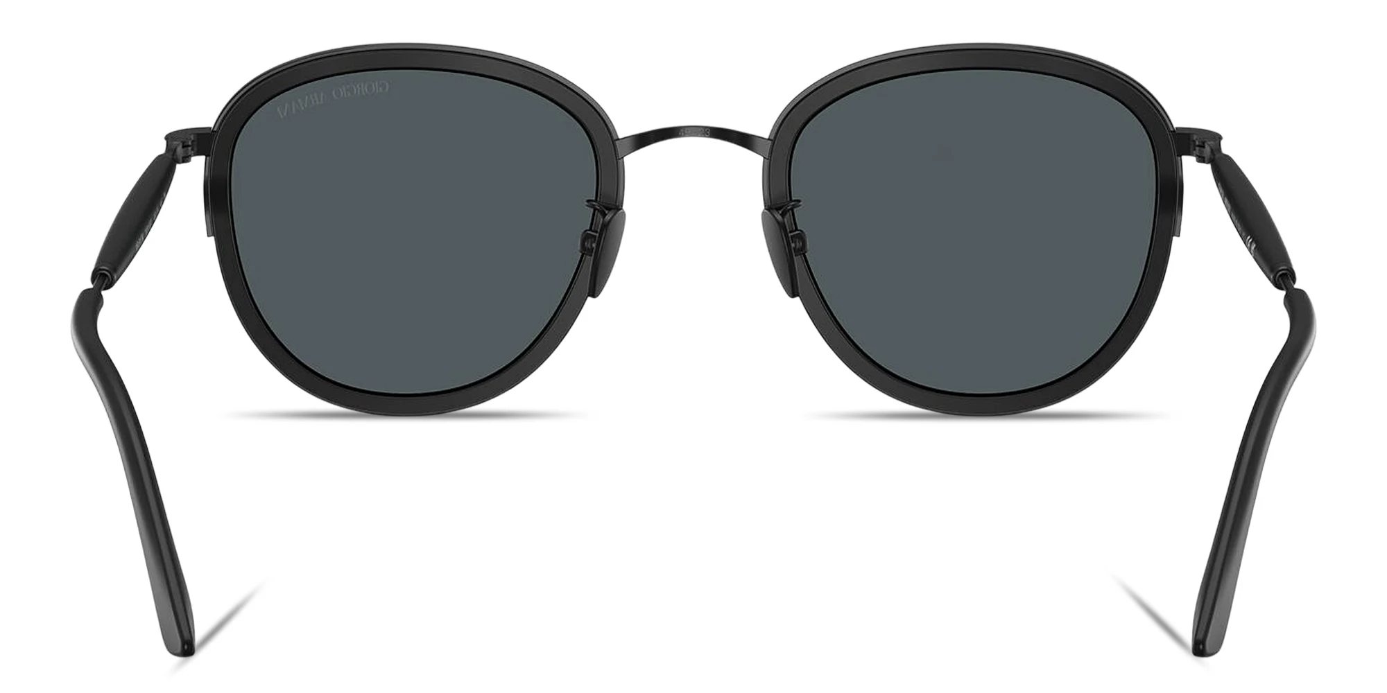 Shop GIORGIO ARMANI Logo Signature Panthos Sunglasses in Matte Black online.