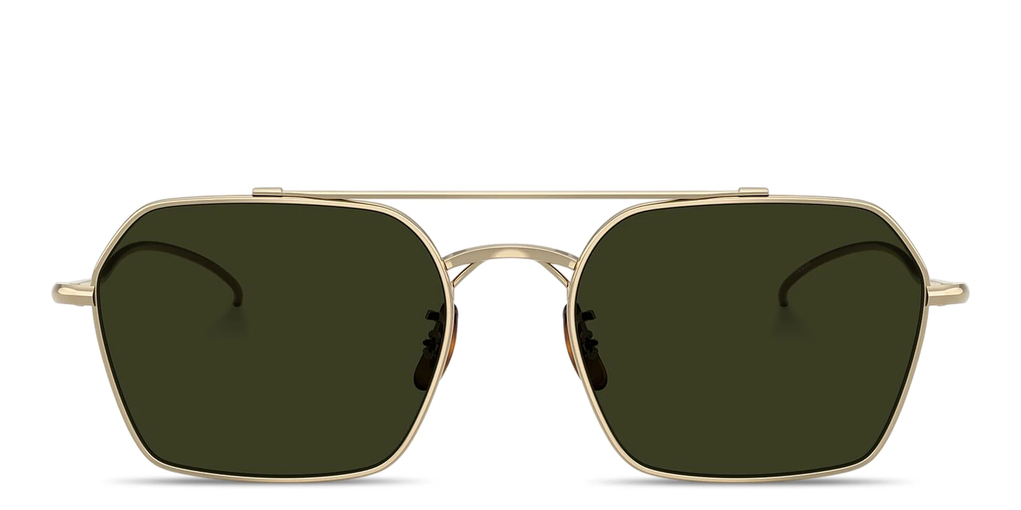 Shop OLIVER PEOPLES Rivetti Unisex Irregular Sunglasses in Gold online.