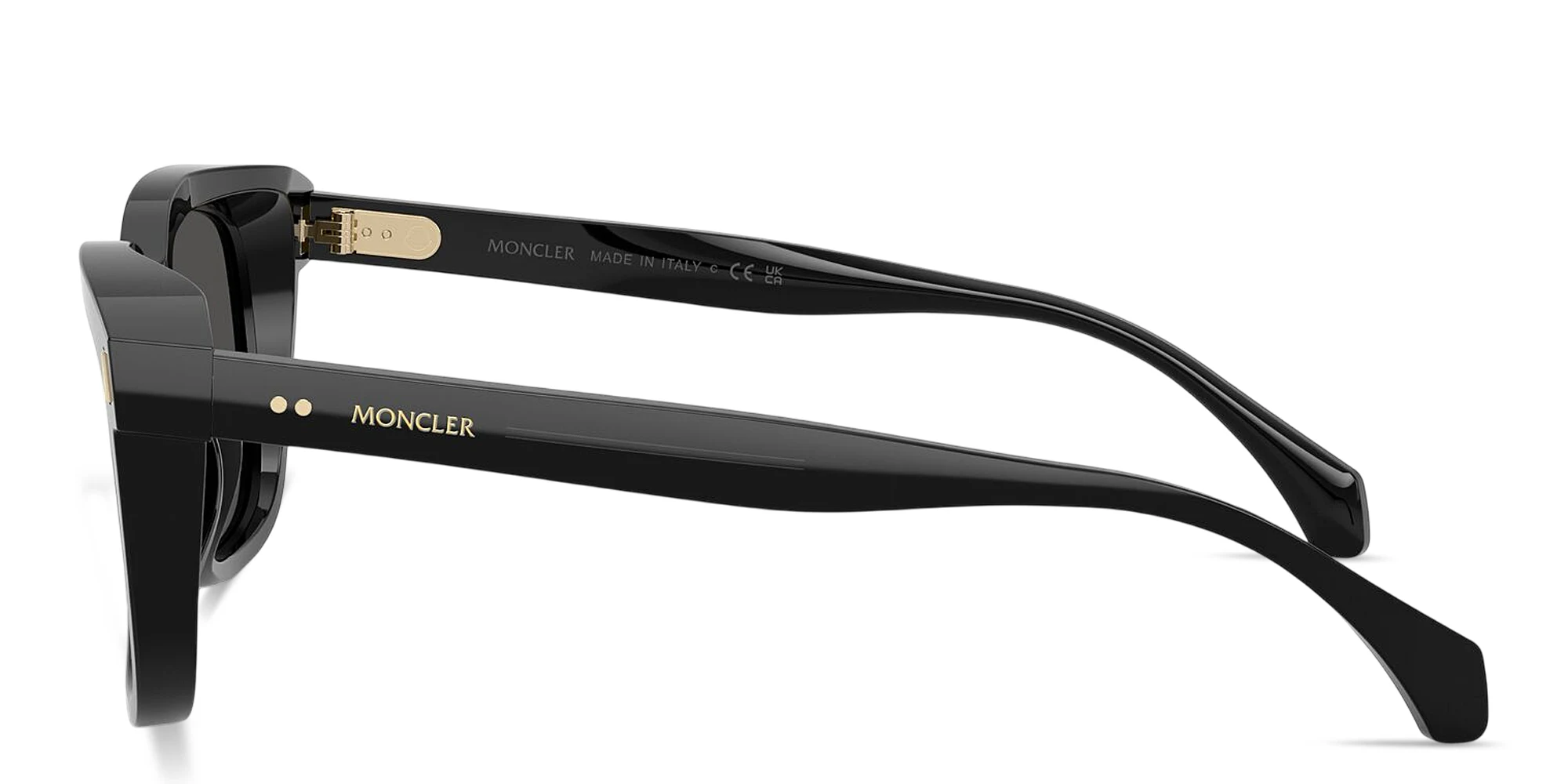 Shop Moncler Valaire Unisex Pillow Sunglasses in Shiny Black online.