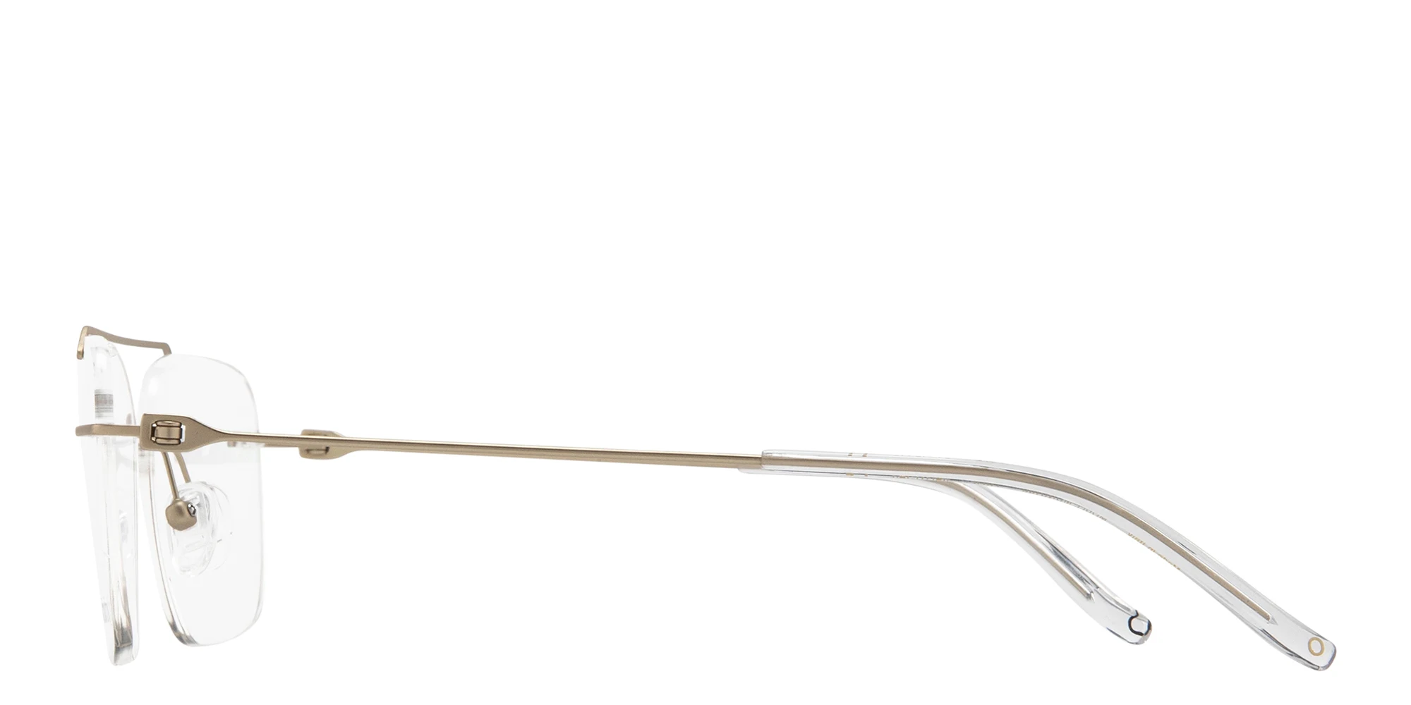 Shop MONOSTROM Rimless Square Eyeglasses in Light Gold online.