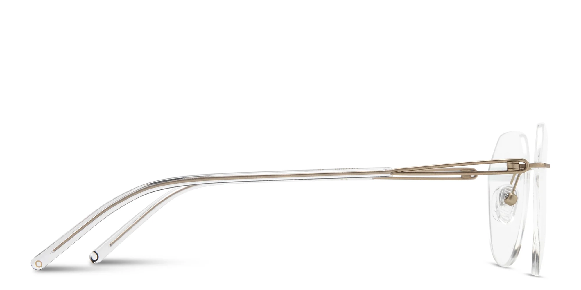 Shop MONOSTROM Rimless Panthos Eyeglasses in Light Gold online.