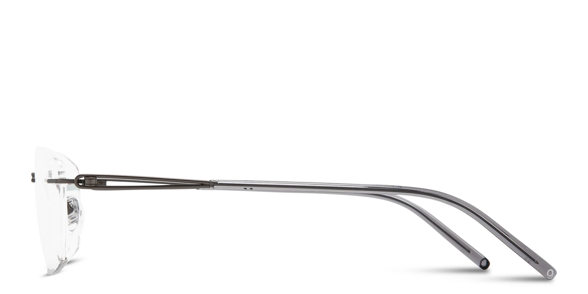 Shop MONOSTROM Rimless Rectangle Eyeglasses in Gunmetal online.