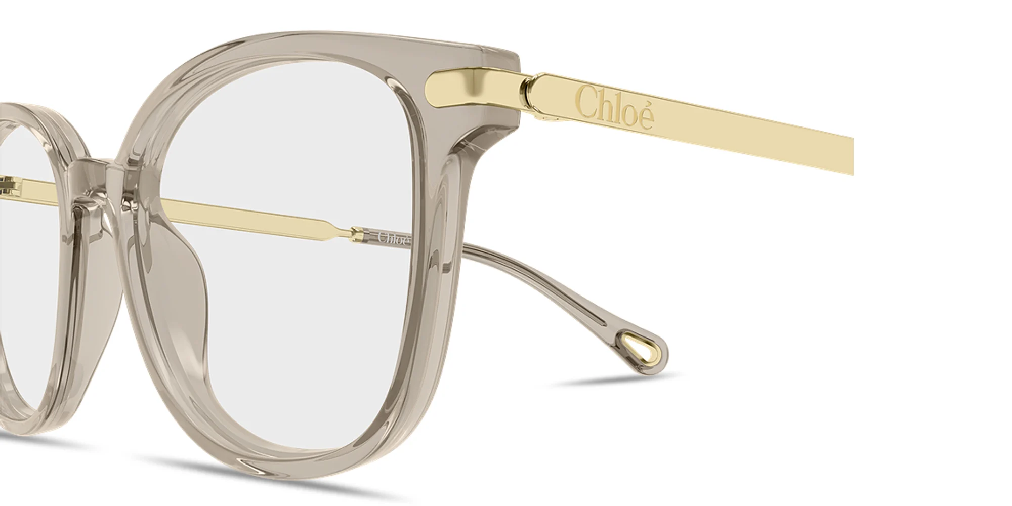 Shop Chloe Aly Square Eyeglasses in Transparent Brown online.