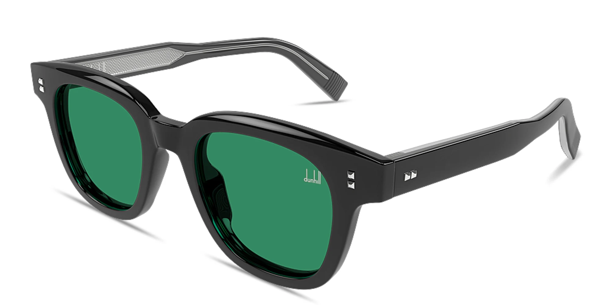 Shop Dunhill Studs Square Sunglasses in Black online.