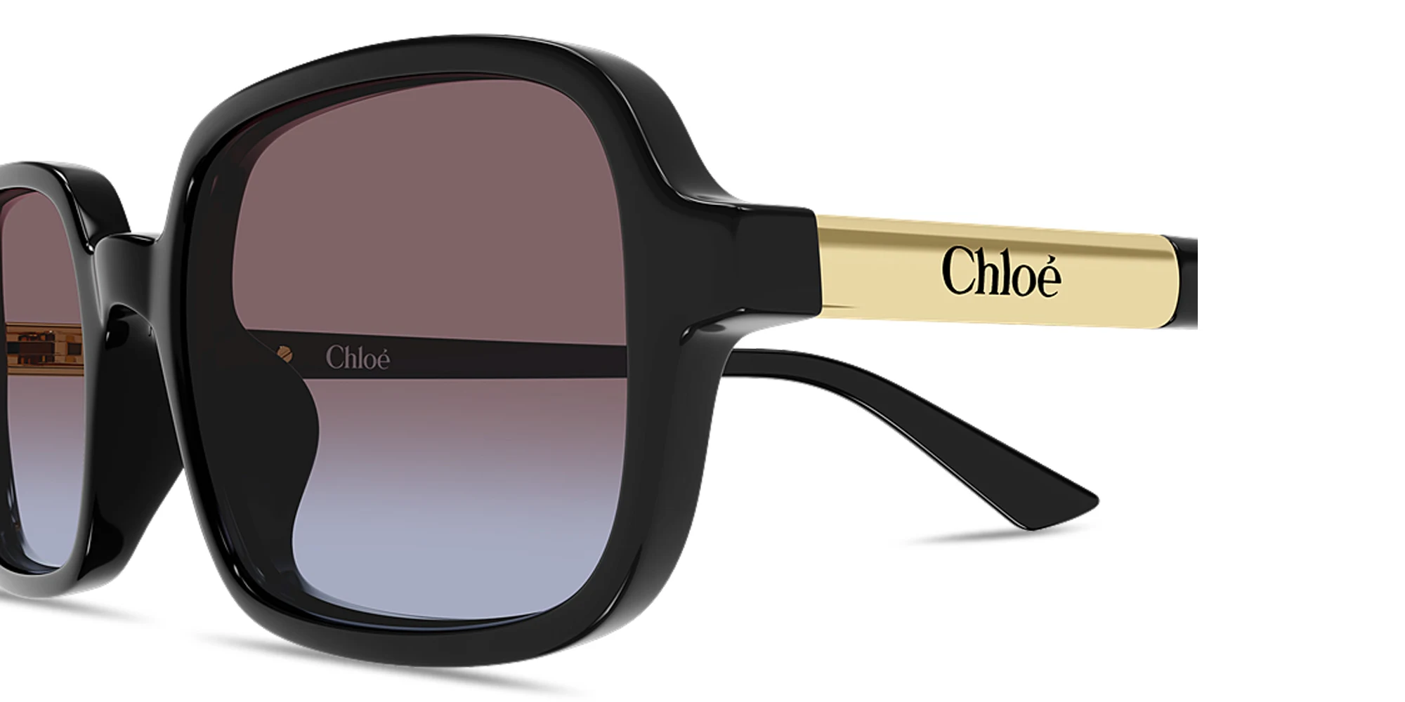 Shop Chloe Judy Rectangle Sunglasses in Black online.
