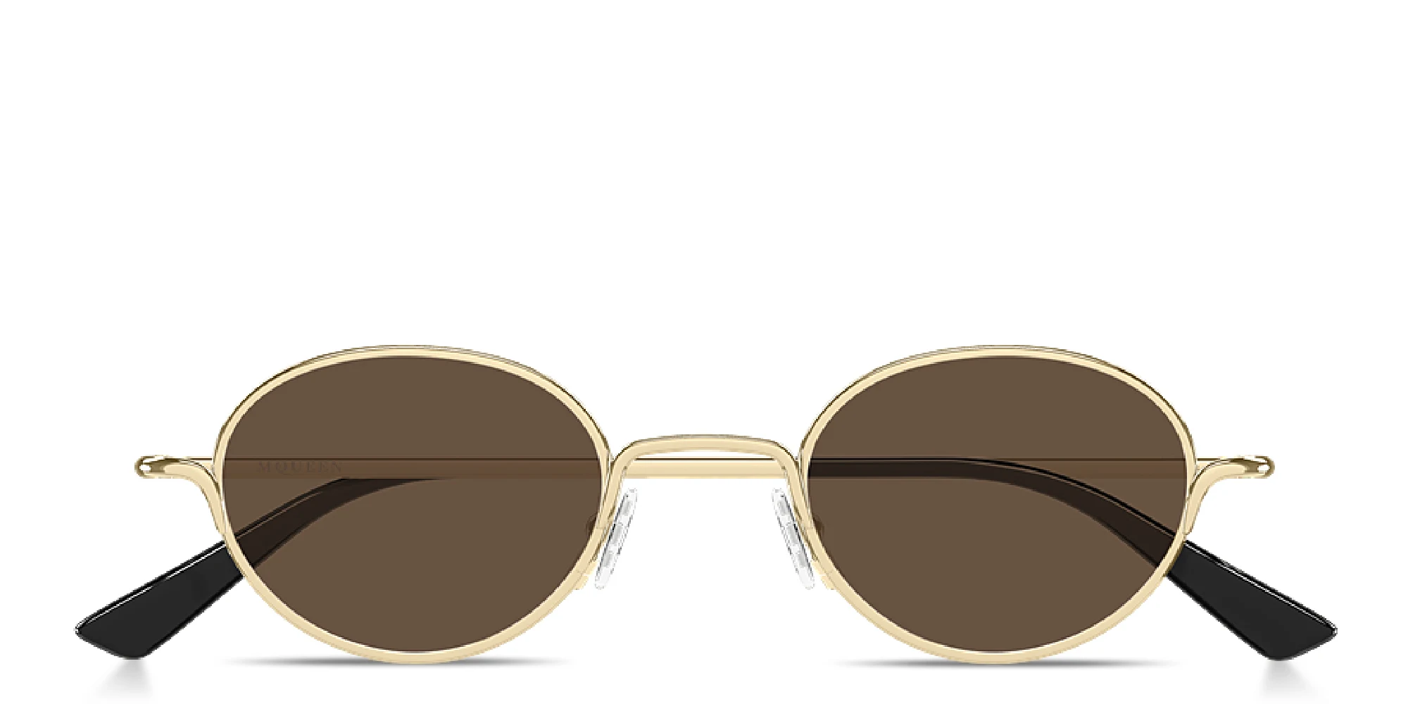 Shop Alexander McQueen Linear Unisex Panthos Sunglasses in Gold online.