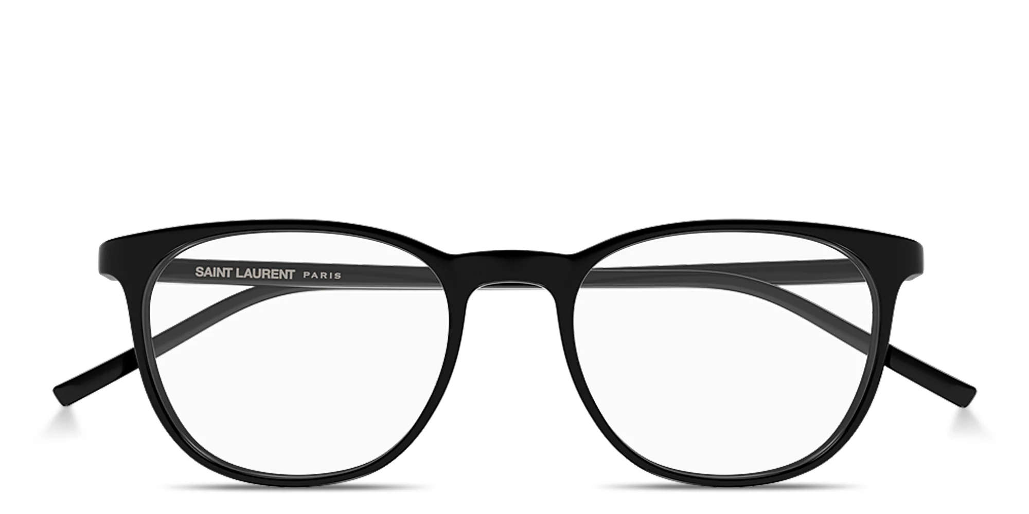 Shop SAINT LAURENT Logo Signature Unisex Panthos Eyeglasses in Shiny Black online.
