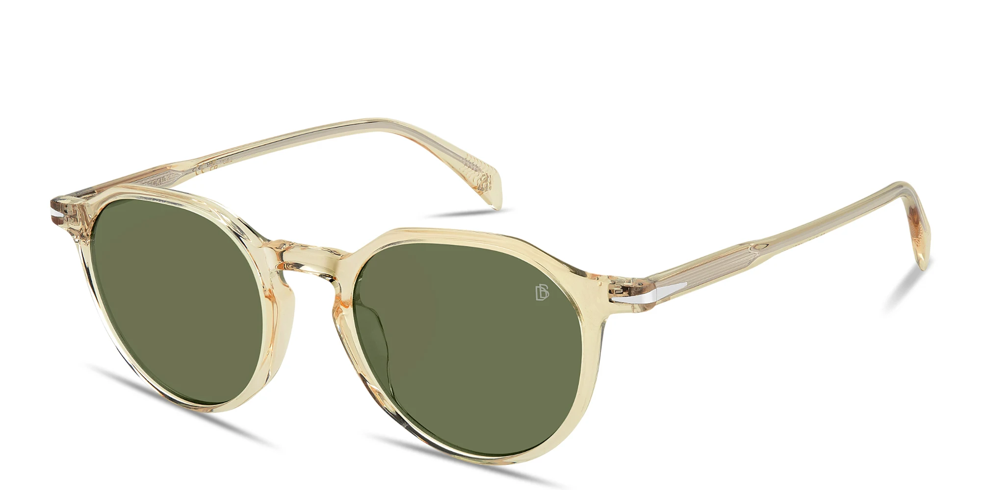 Shop DAVID BECKHAM Talisman Panthos Sunglasses in Transparent Yellow online.