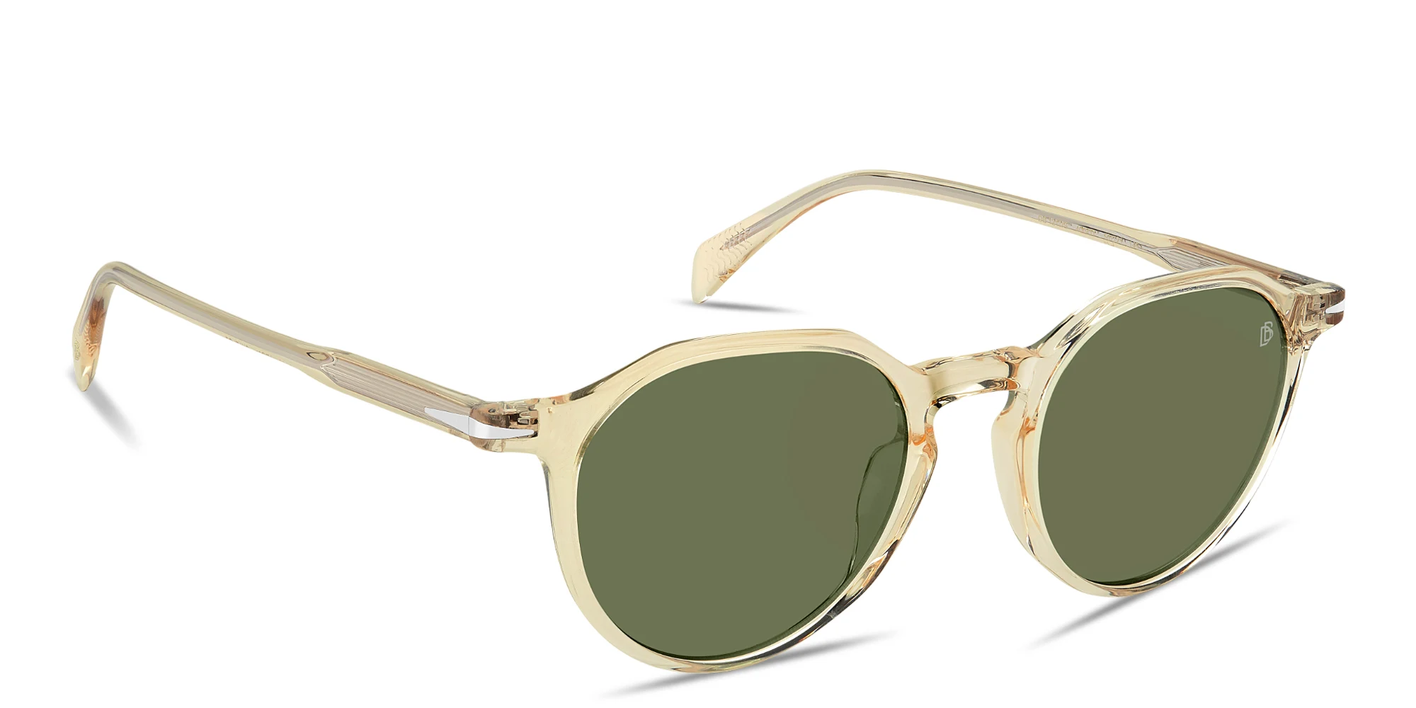 Shop DAVID BECKHAM Talisman Panthos Sunglasses in Transparent Yellow online.