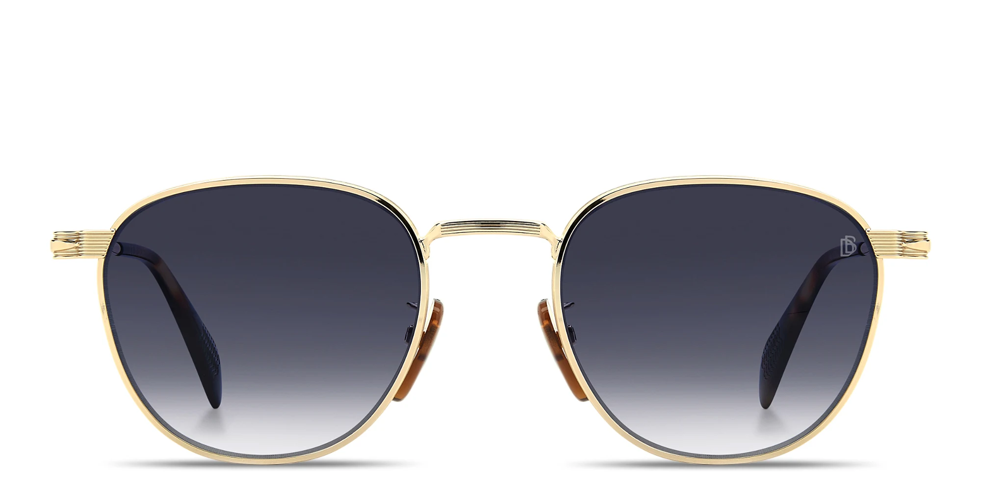 Shop DAVID BECKHAM Talisman Panthos Sunglasses in Polished Gold online.