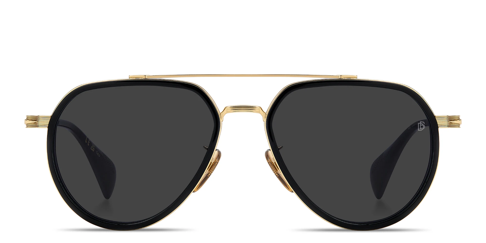 Shop DAVID BECKHAM Talisman Pilot Sunglasses in Gold Black online.