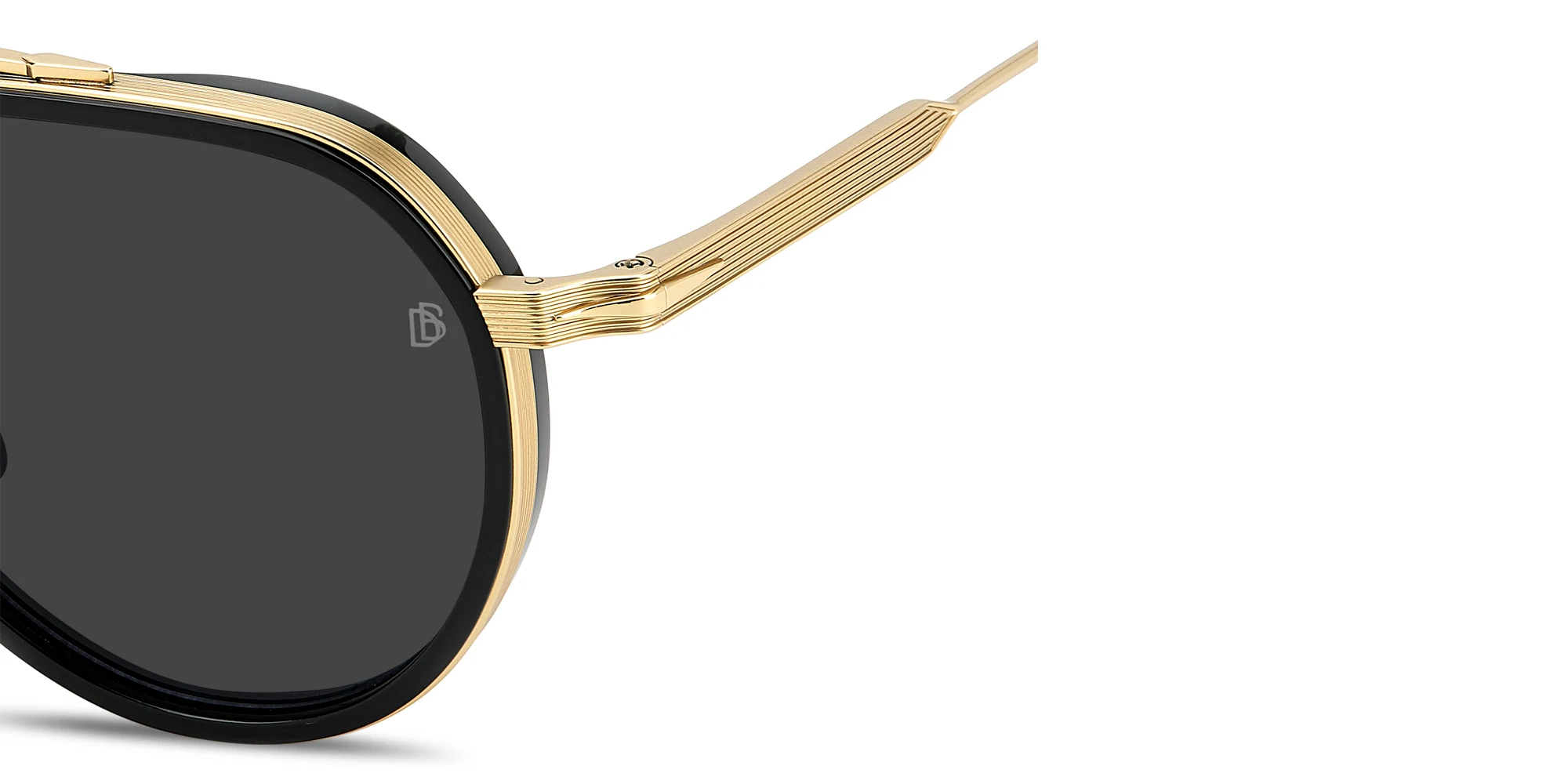 Shop DAVID BECKHAM Talisman Pilot Sunglasses in Gold Black online.