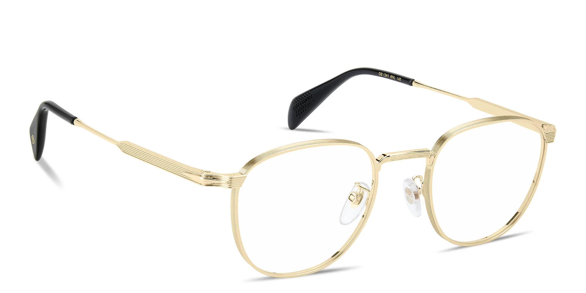 Shop DAVID BECKHAM Talisman Panthos Eyeglasses in Gold online.