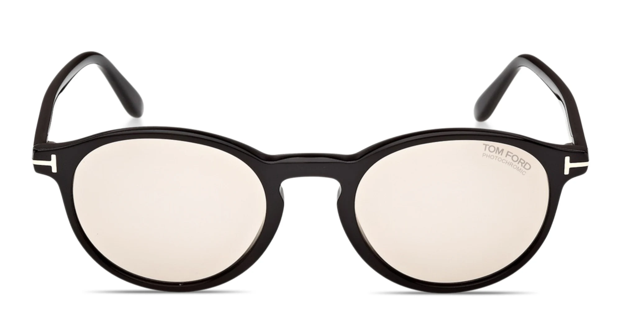 Shop TOM FORD Prescott Round Sunglasses in Shiny Black online.