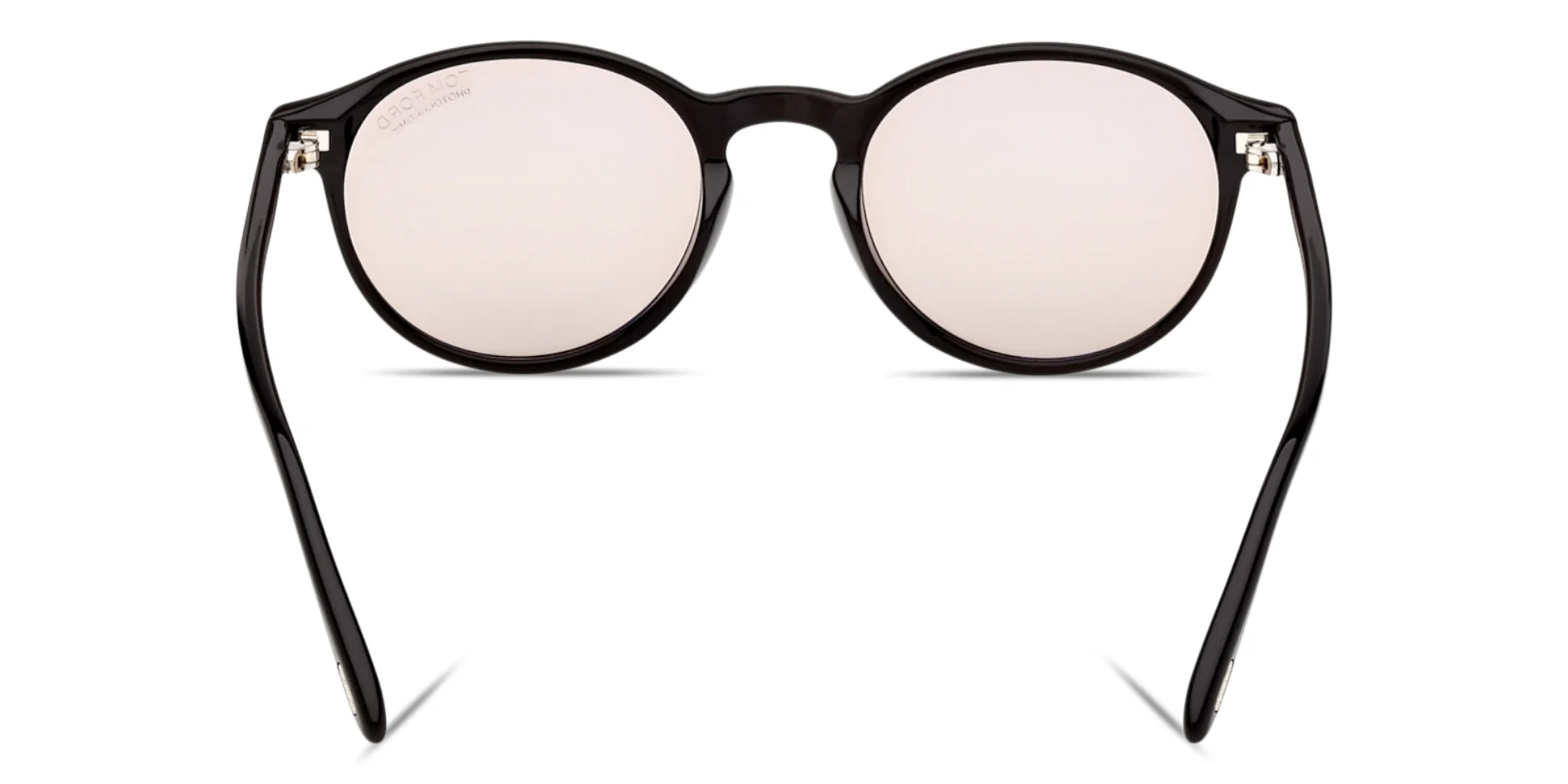 Shop TOM FORD Prescott Round Sunglasses in Shiny Black online.