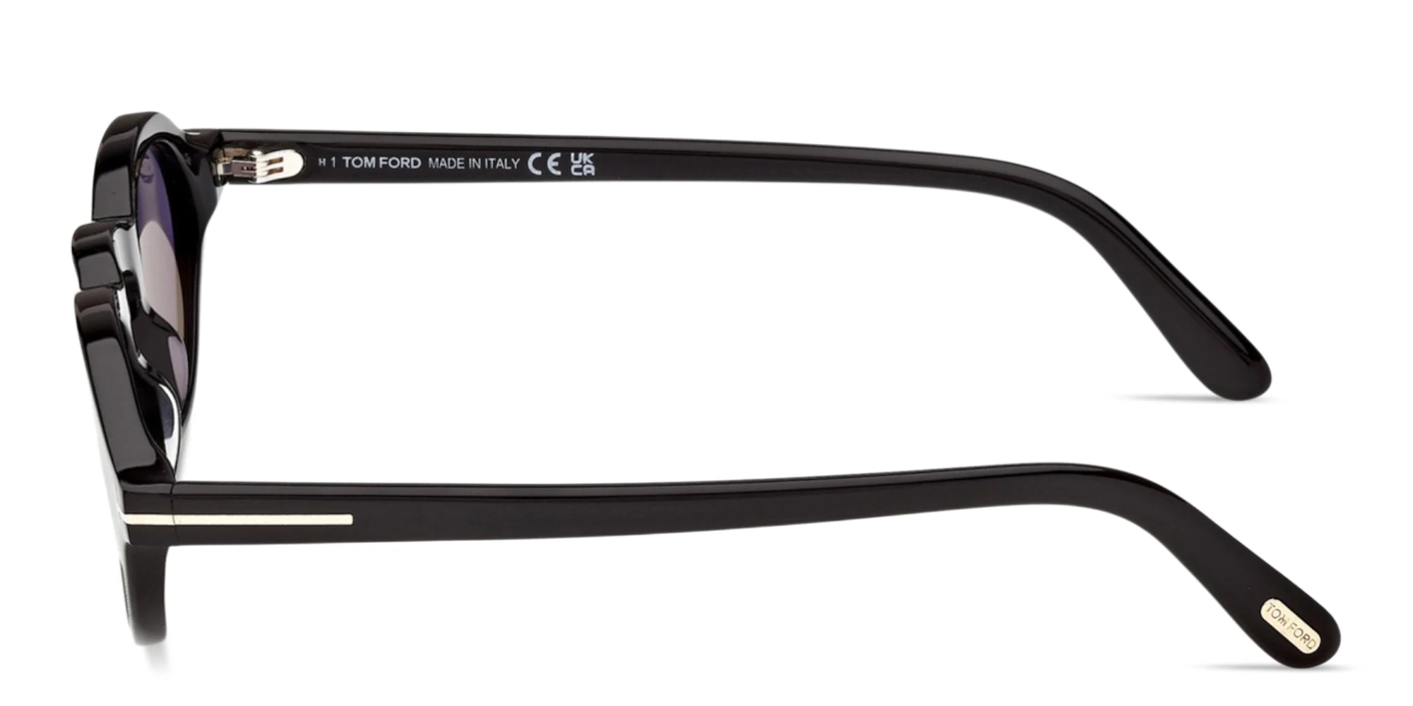 Shop TOM FORD Aristotle Oval Sunglasses in Shiny Black online.