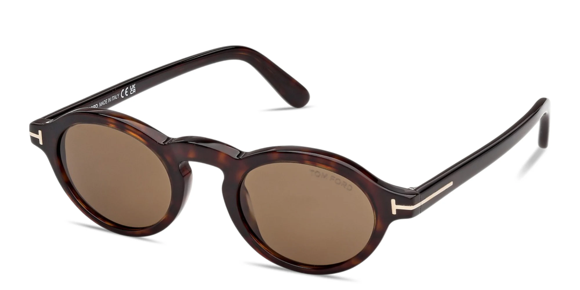 Shop TOM FORD Aristotle Oval Sunglasses in Dark Havana online.
