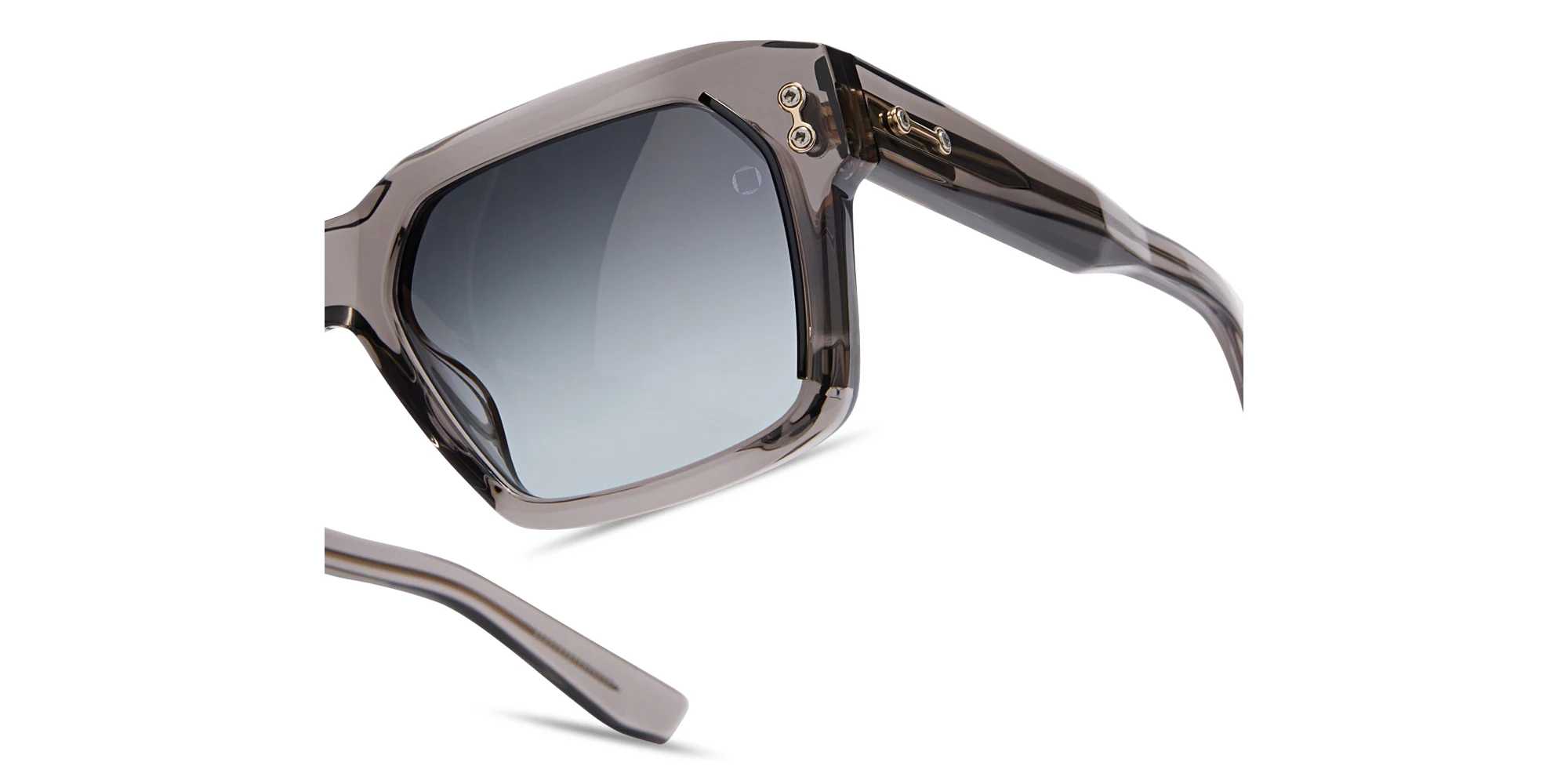 Shop AKONI Pegasus-Two Unisex Square Sunglasses in Transparent Grey online.