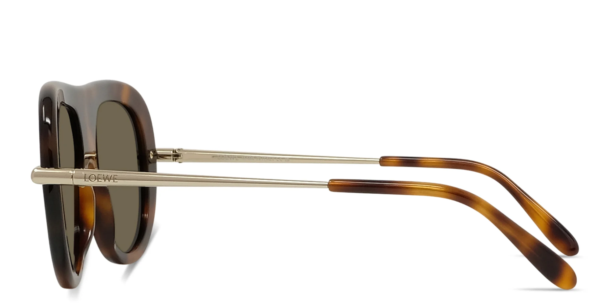 Shop LOEWE Slim Oversized Pilot Sunglasses in Havana Classic online.