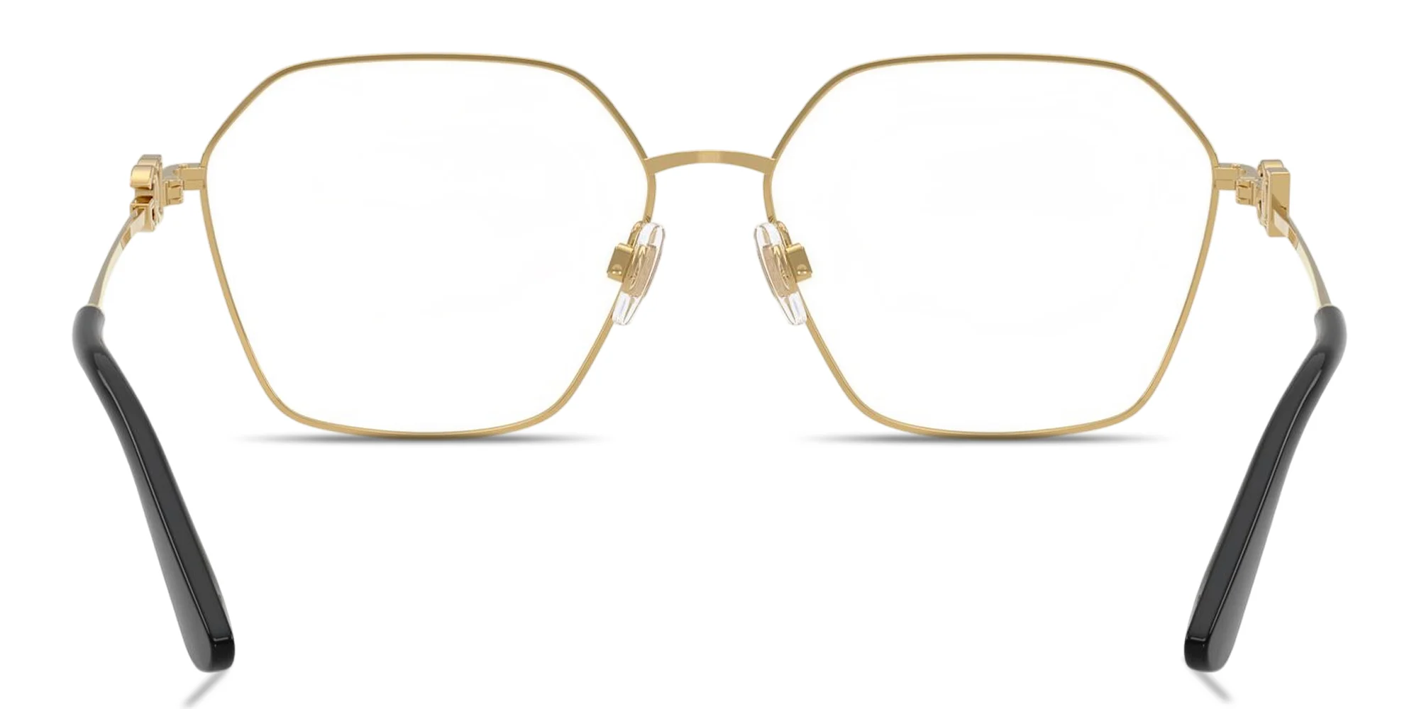 Shop Dolce & Gabbana DG Wide Panthos Eyeglasses in Gold Black online.