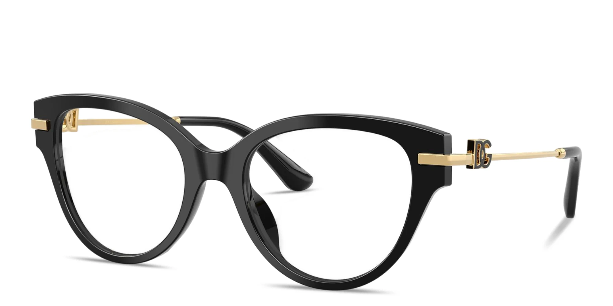 Shop Dolce & Gabbana DG Butterfly Eyeglasses in Black online.