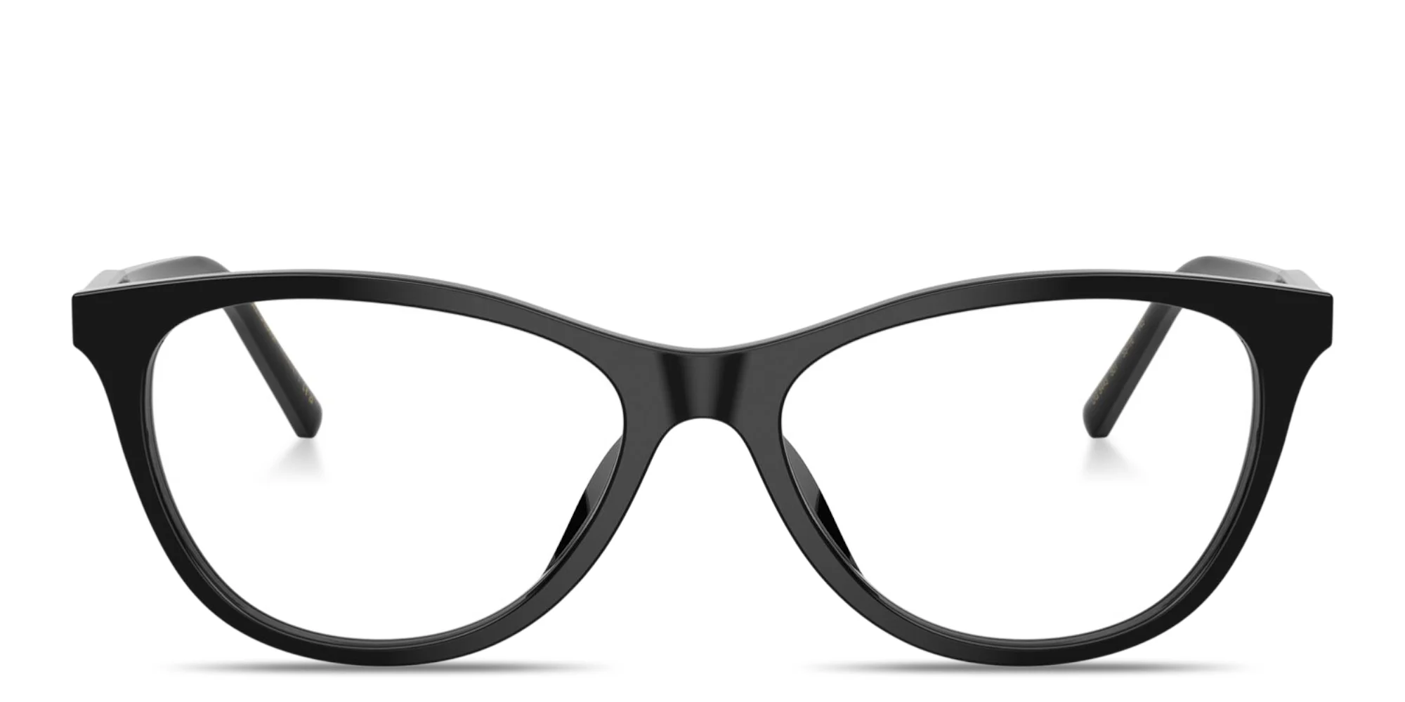 Shop Dolce & Gabbana Logo Signature Wide Cat-Eye Eyeglasses in Black online.