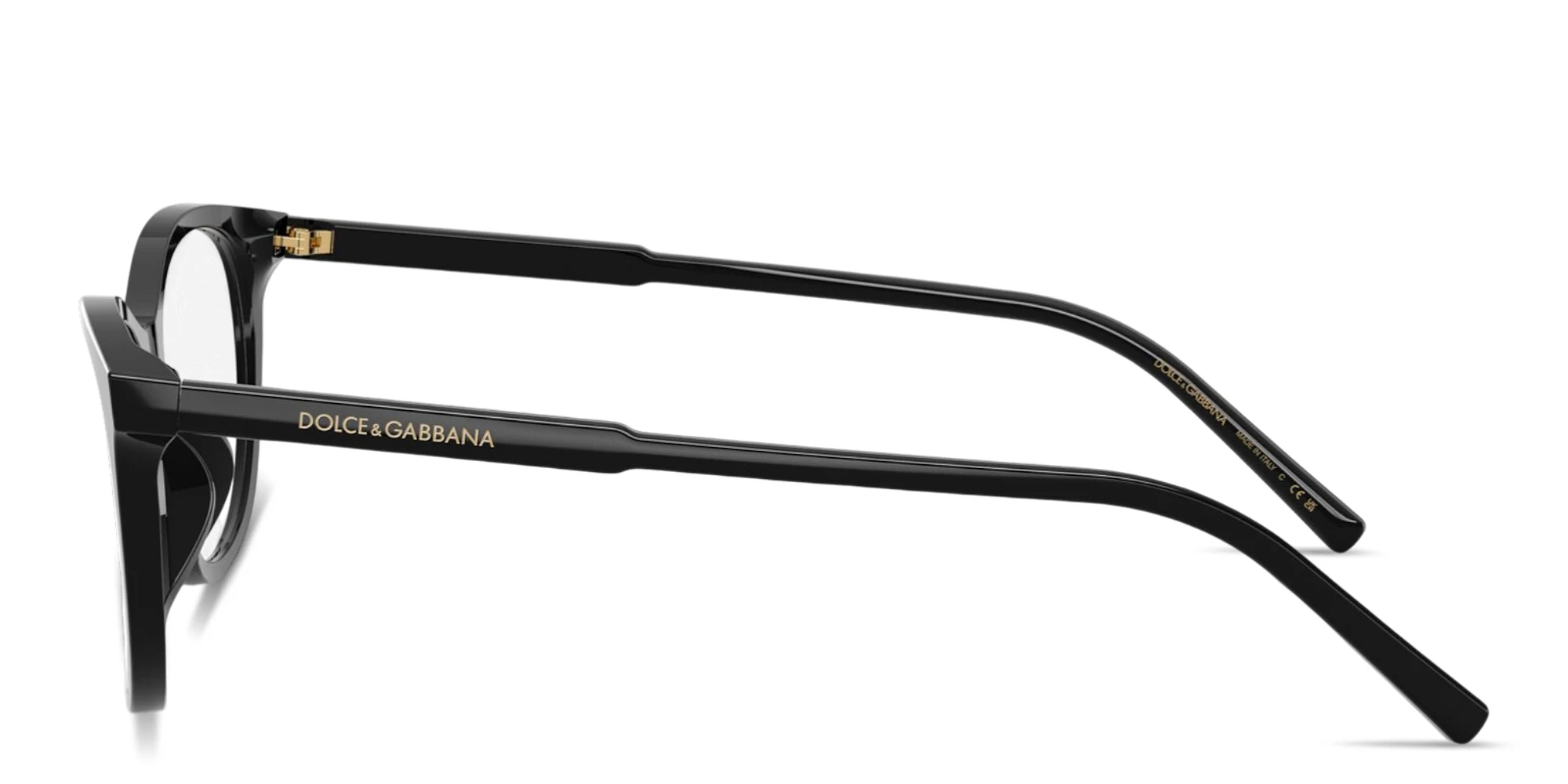Shop Dolce & Gabbana Logo Signature Wide Cat-Eye Eyeglasses in Black online.
