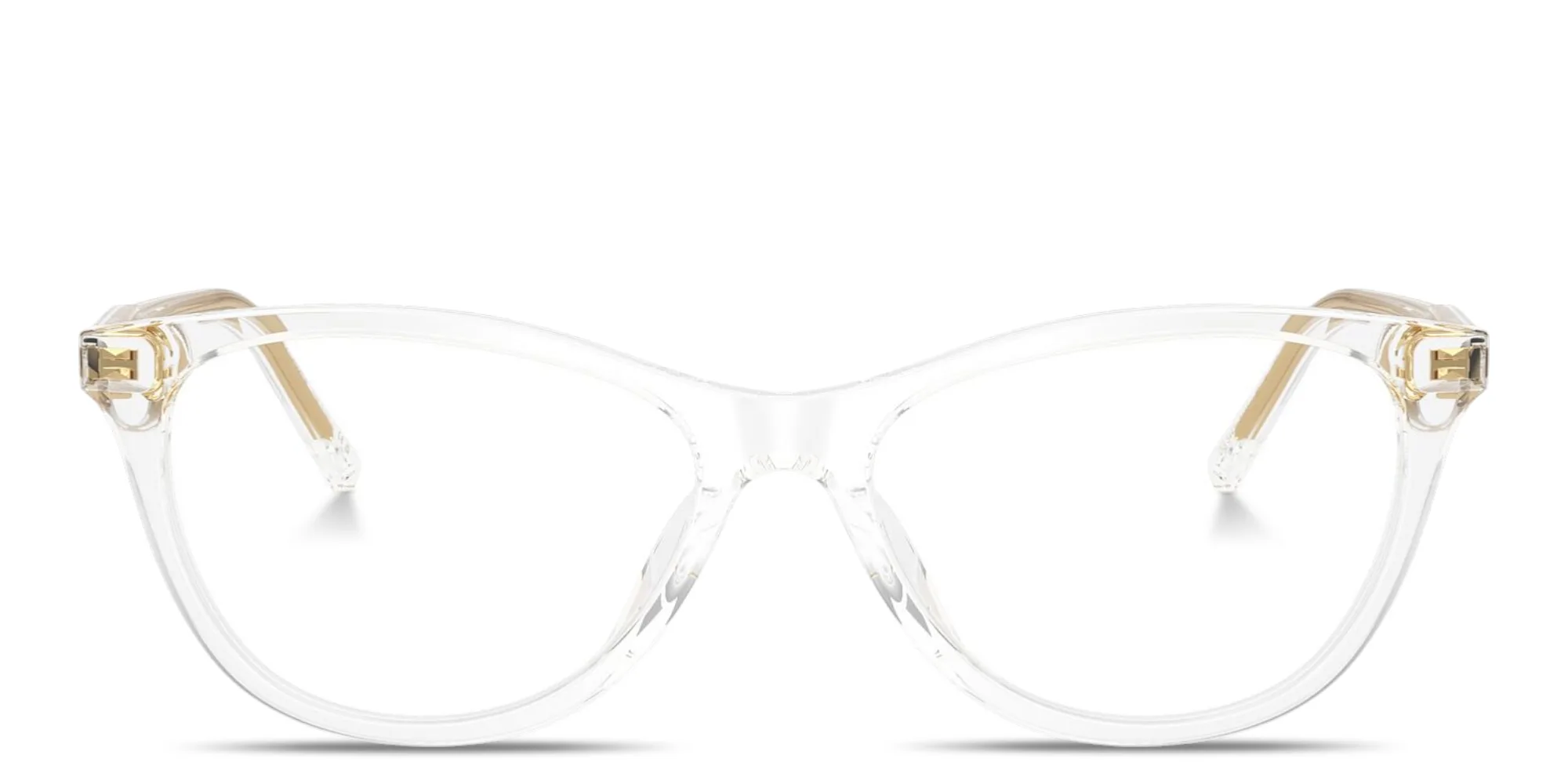 Shop Dolce & Gabbana Logo Signature Wide Cat-Eye Eyeglasses in Crystal online.