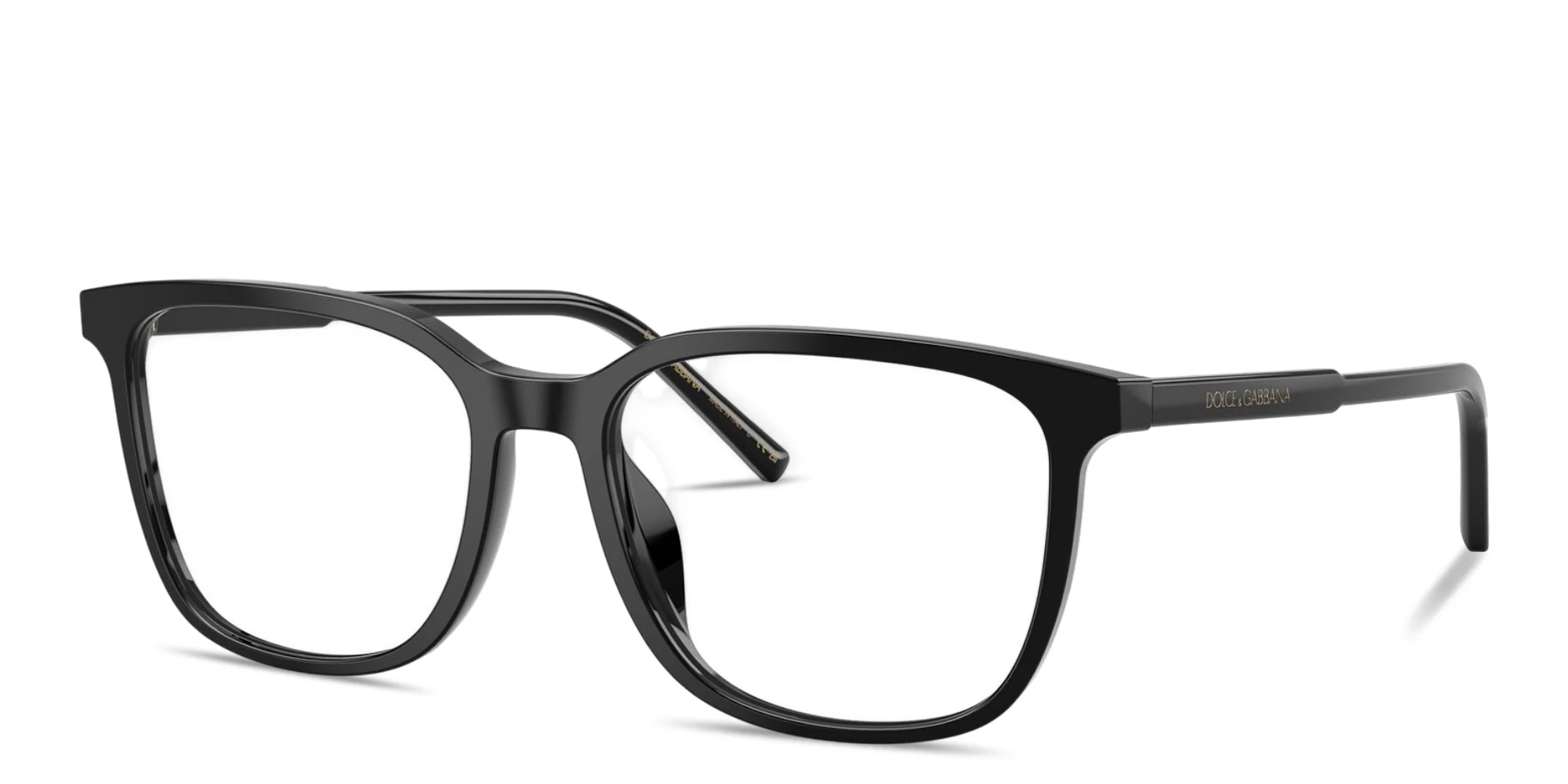 Shop Dolce & Gabbana Logo Signature Square Eyeglasses in Black online.
