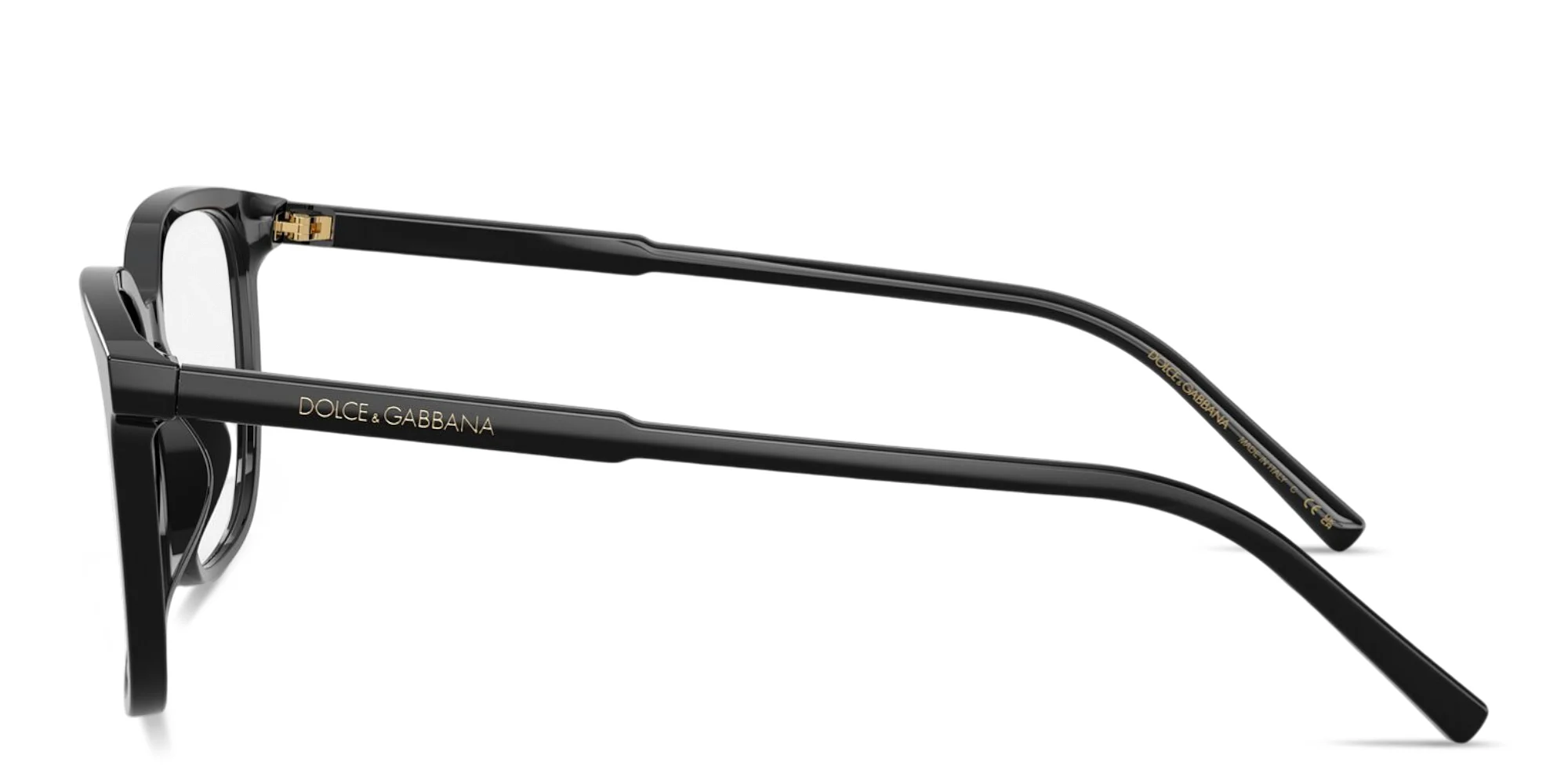 Shop Dolce & Gabbana Logo Signature Square Eyeglasses in Black online.