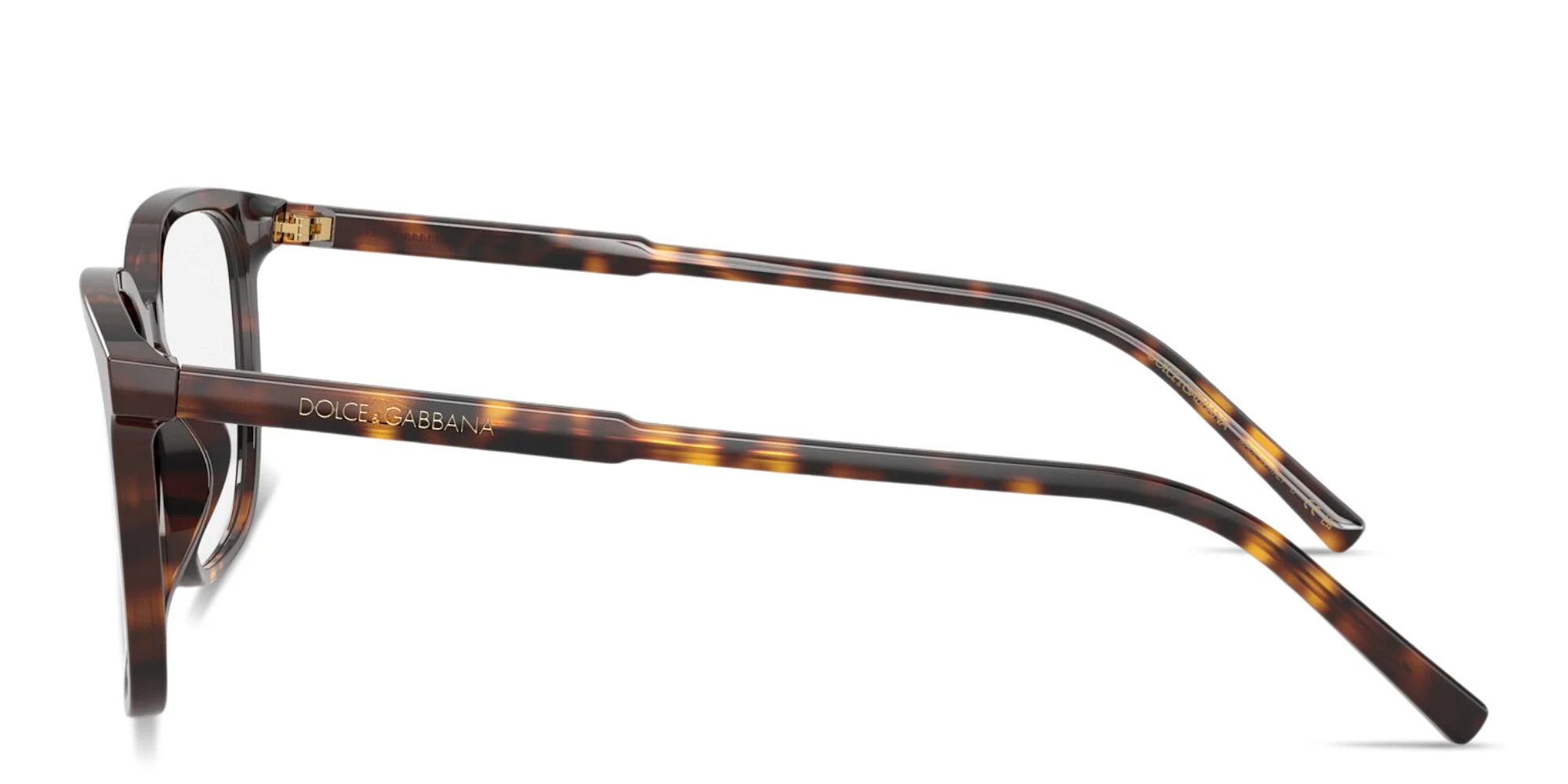 Shop Dolce & Gabbana Logo Signature Square Eyeglasses in Havana online.