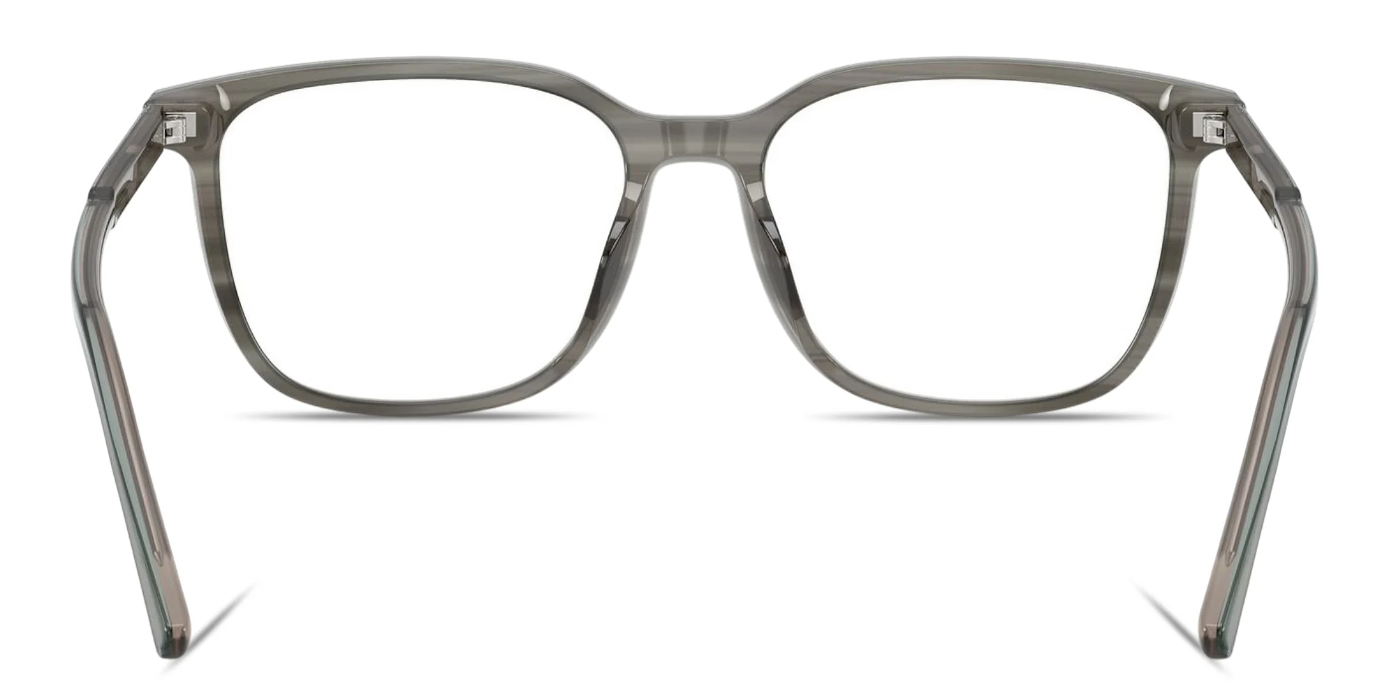 Shop Dolce & Gabbana Logo Signature Wide Square Eyeglasses in Grey On Striped Grey online.