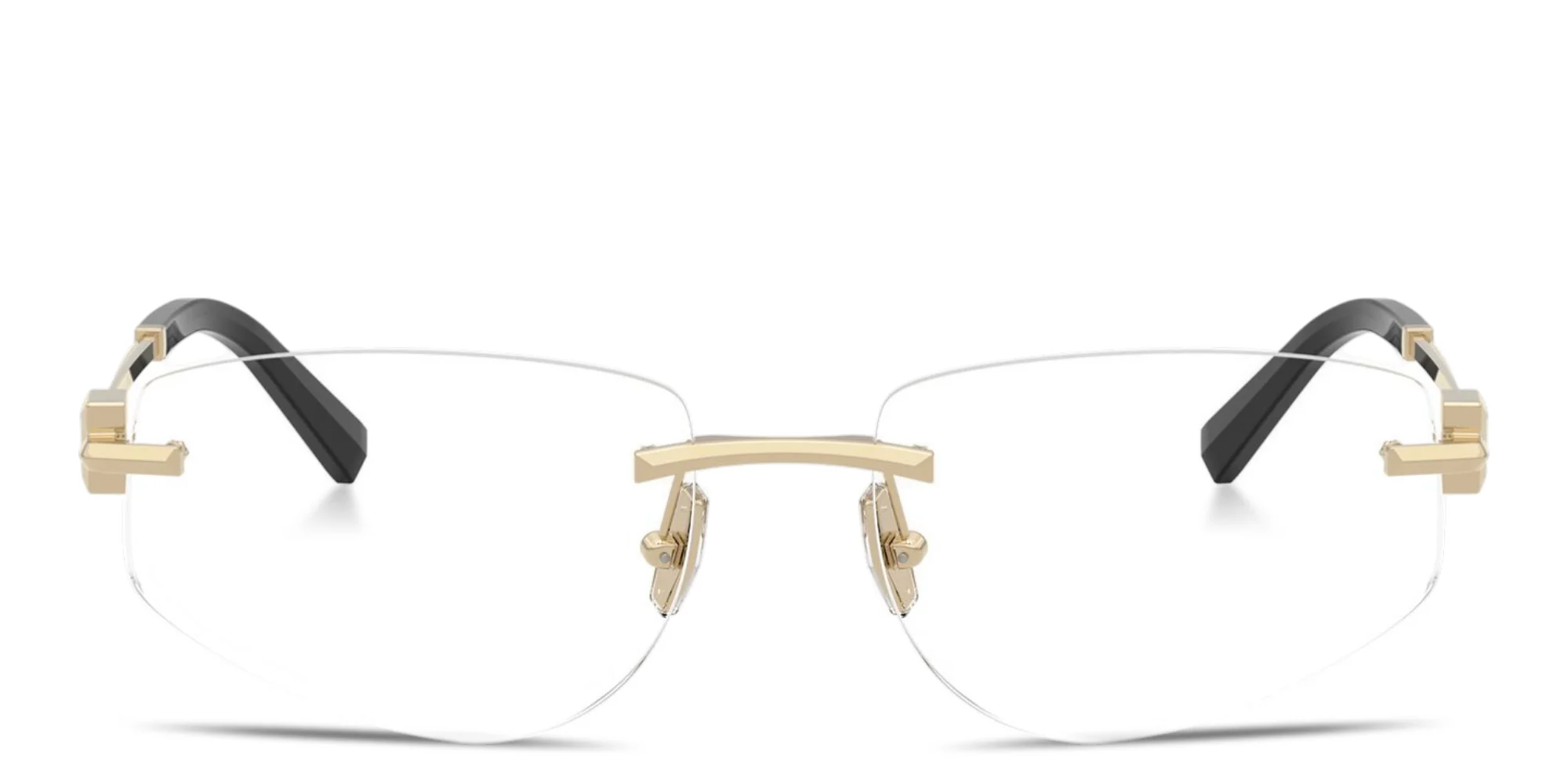 Shop TIFFANY Tiffany T Rimless Wide Irregular Eyeglasses in Pale Gold online.