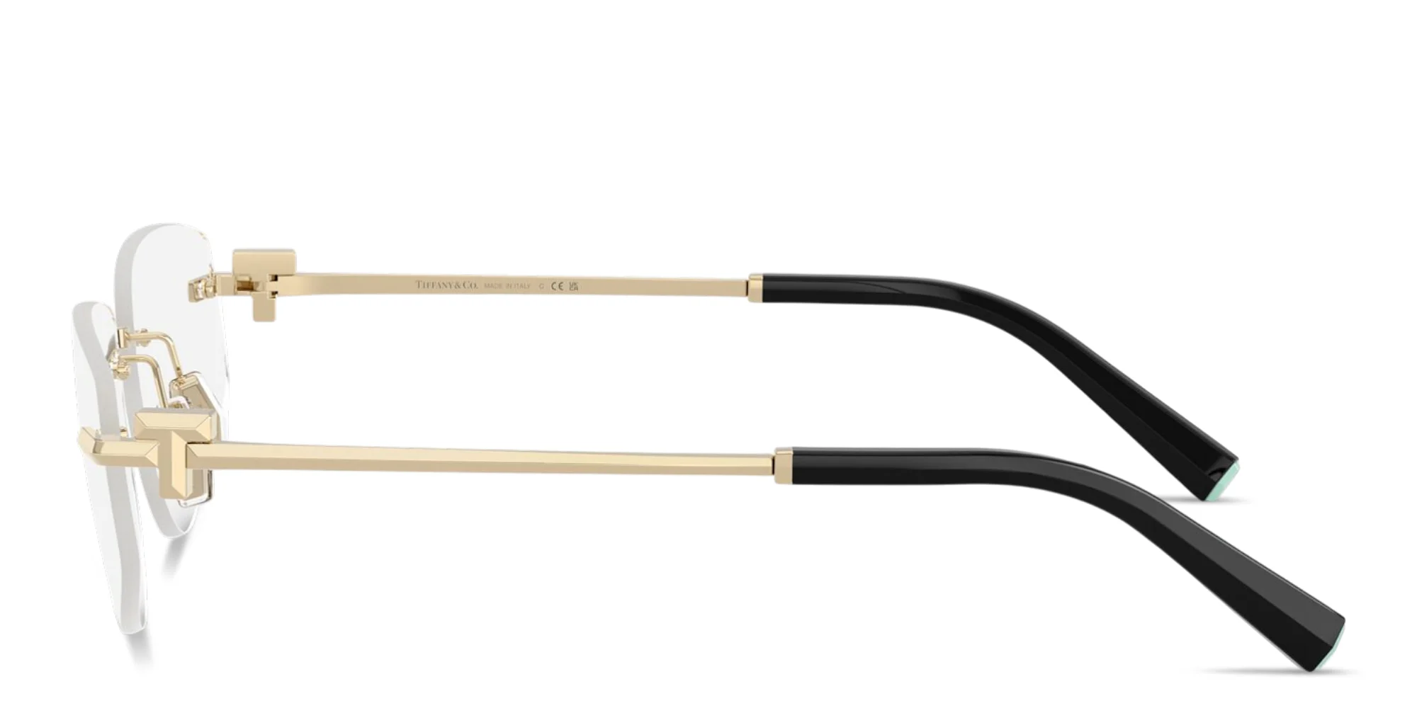 Shop TIFFANY Tiffany T Rimless Wide Irregular Eyeglasses in Pale Gold online.