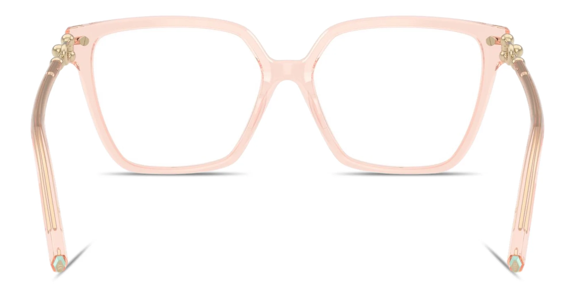 Shop TIFFANY Tiffany HardWear Wide Square Eyeglasses in Crystal Nude online.