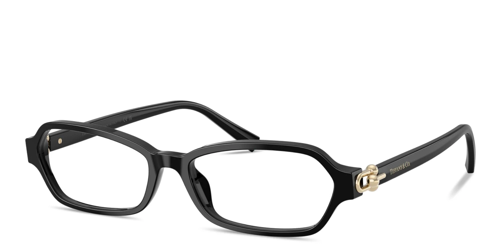 Shop TIFFANY Tiffany HardWear Irregular Eyeglasses in Black online.