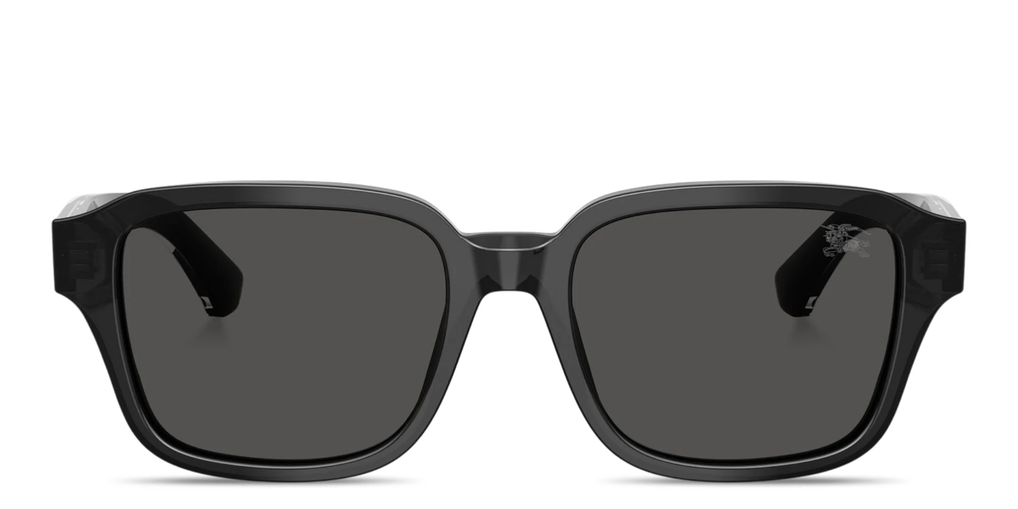 Shop BURBERRY Engraved Logo Square Sunglasses in Grey online.