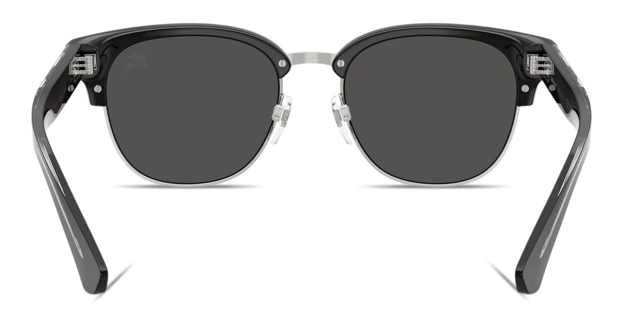 Shop BURBERRY Engraved Logo Round Sunglasses in Black online.
