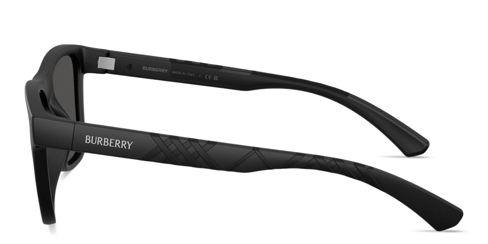 Shop BURBERRY Logo Print Square Sunglasses in Matte Black online.