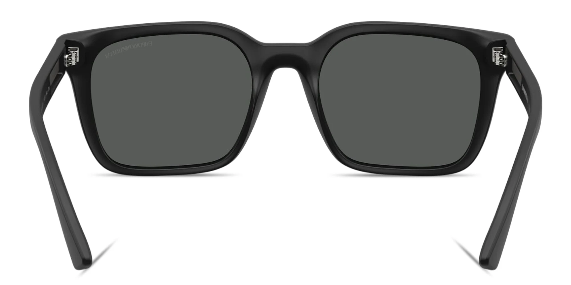 Shop Emporio Armani Eagle Logo Square Sunglasses in Matte Black online.