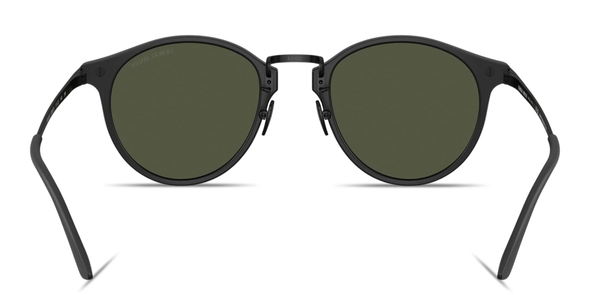 Shop GIORGIO ARMANI Engraved Logo Panthos Sunglasses in Matte Black online.
