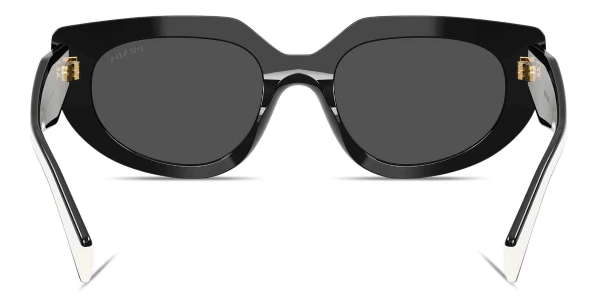 Shop PRADA Logo Signature Oval Sunglasses in Black online.