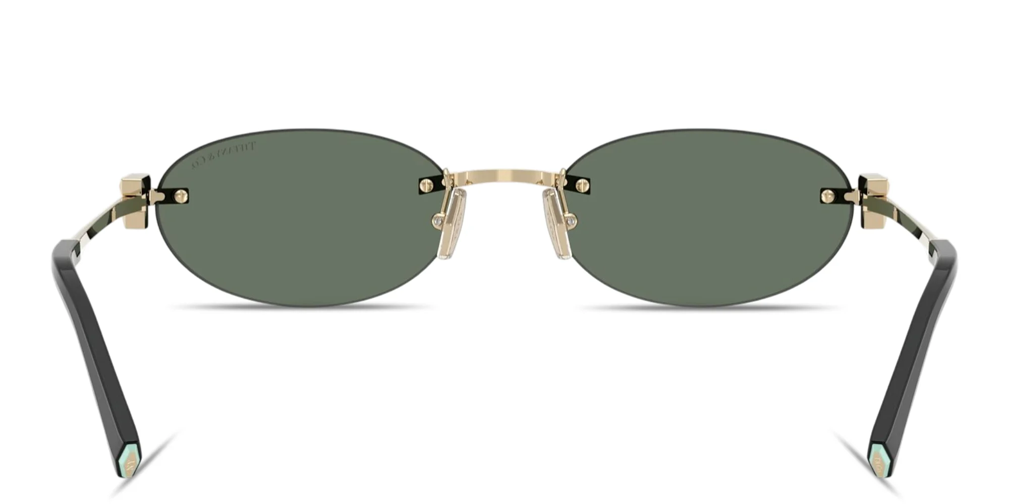 Shop TIFFANY Tiffany T Unisex Rimless Oval Sunglasses in Pale Gold online.