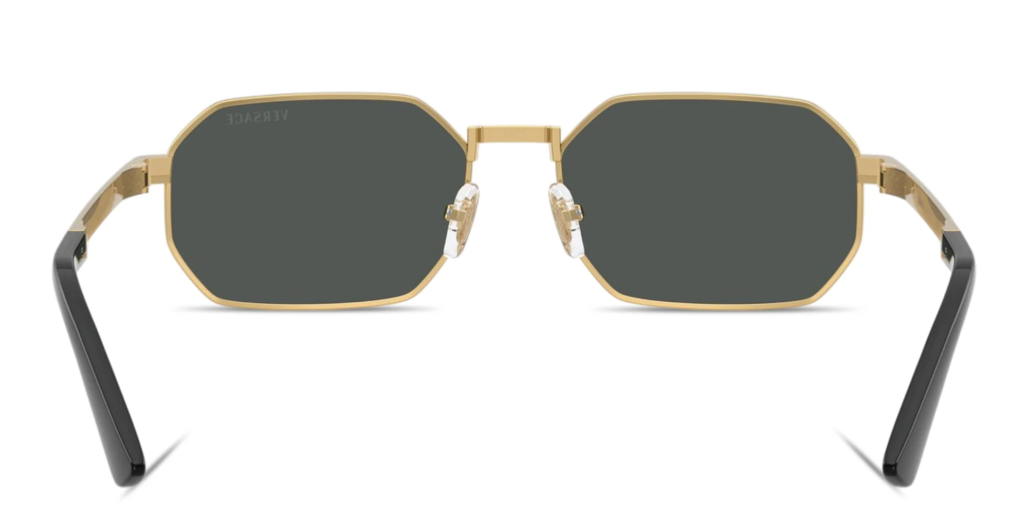 Shop VERSACE Greca Irregular Sunglasses in Gold online.
