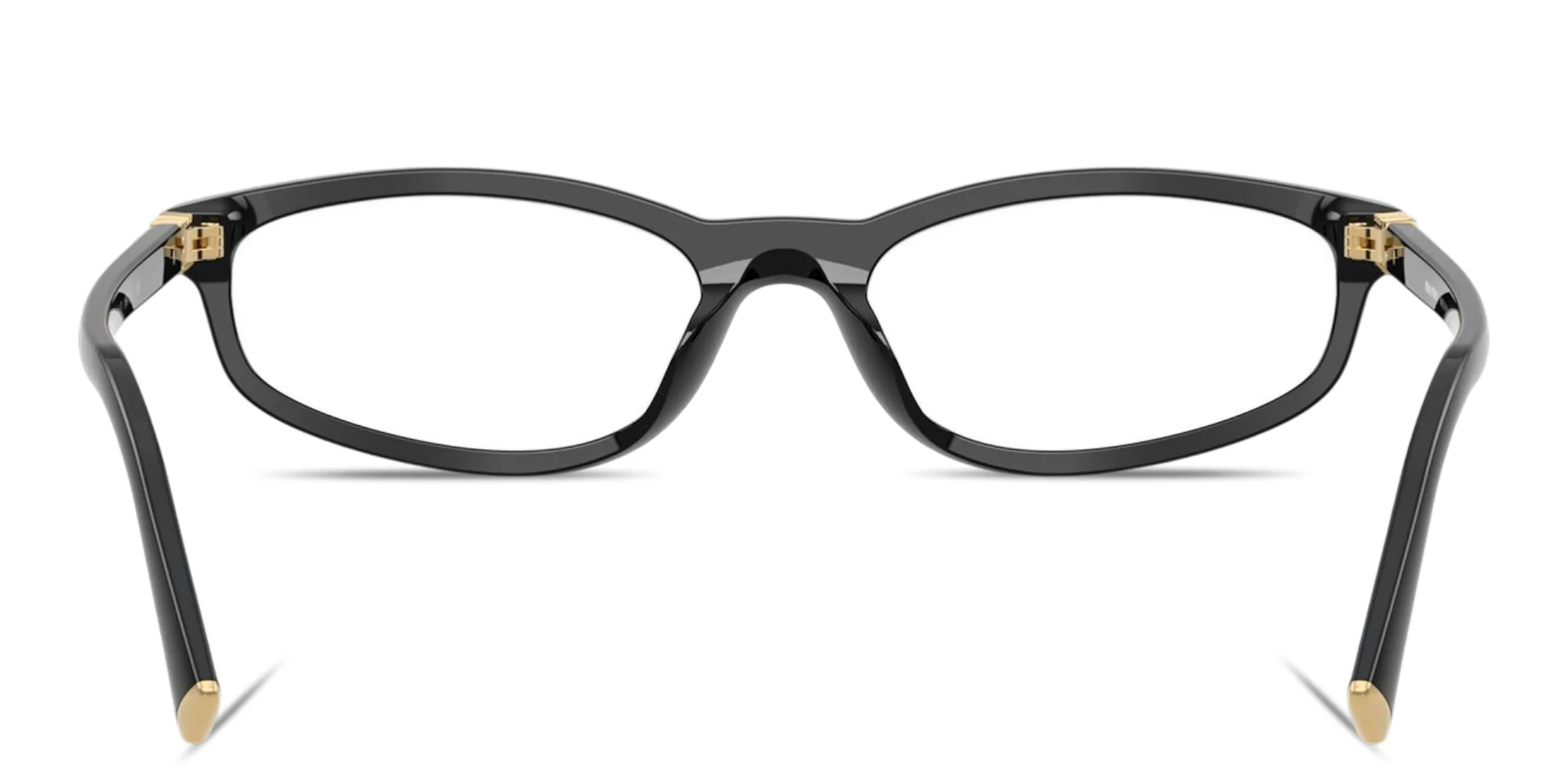 Shop MIU MIU Vertical Logo Oval Eyeglasses in Black online.