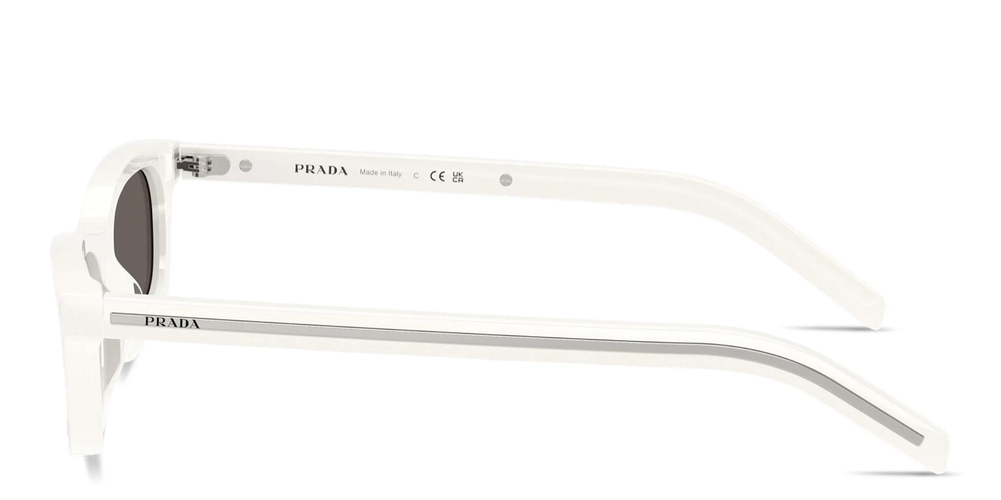 Shop PRADA Logo Signature Pillow Sunglasses in Talc online.
