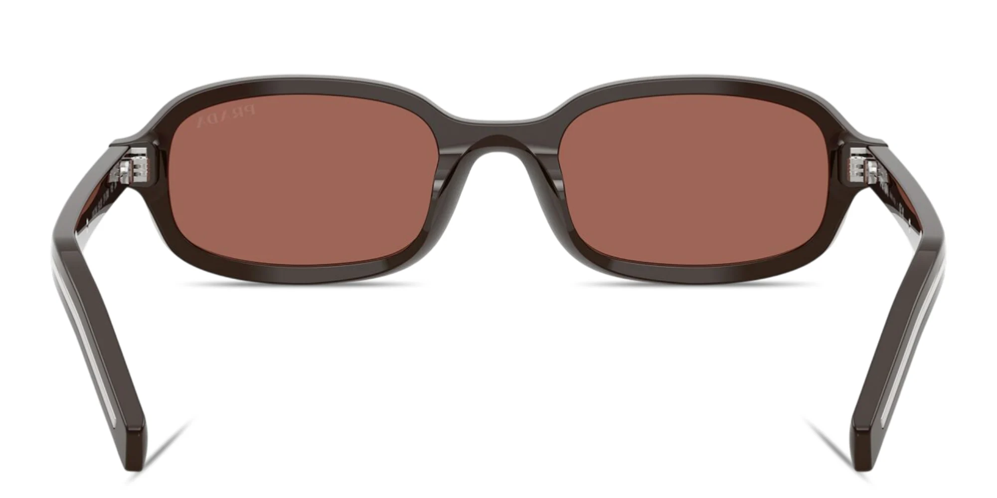 Shop PRADA Logo Signature Oval Sunglasses in Cigar online.